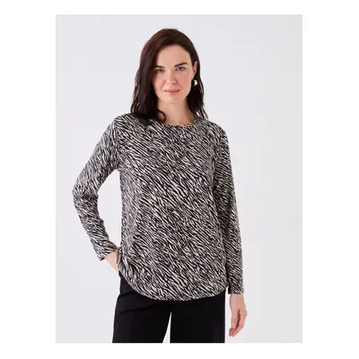 LC Waikiki Crew Neck Patterned Long Sleeve Women's T-Shirt