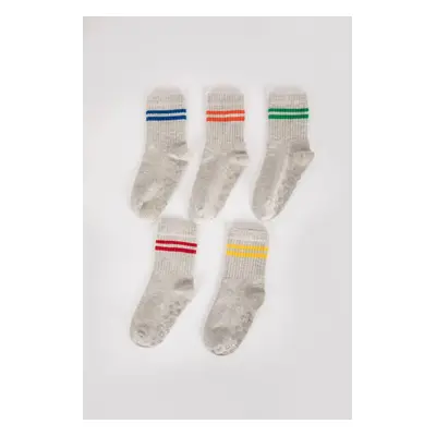 DEFACTO Baby Boy Non-Slip Sole 5-Pack Cotton Long Socks