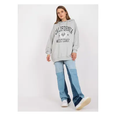 Grey sweatshirt with printed design and long sleeves