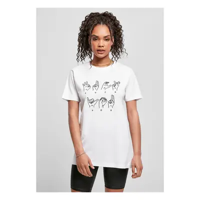 Women's FU T-shirt in sign language white