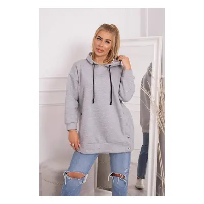 Insulated sweatshirt with press studs in grey color