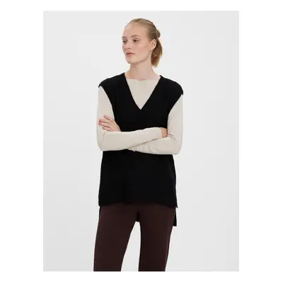 Black sweater vest with mixed wool VERO MODA Plaza - Women