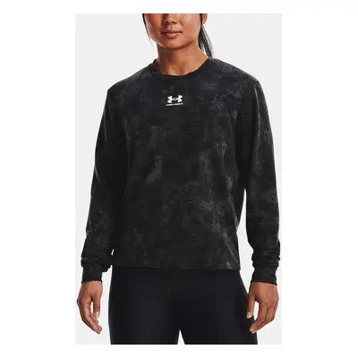 Under Armour T-Shirt Rival Terry Print Crew-BLK - Women