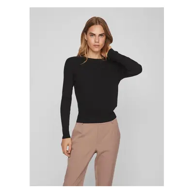 Black Women's Ribbed Sweater VILA Comfy - Women