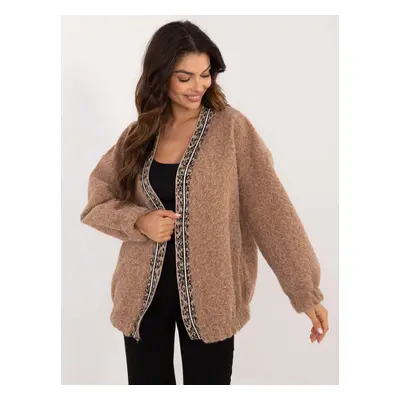 Brown loose cardigan without fastening