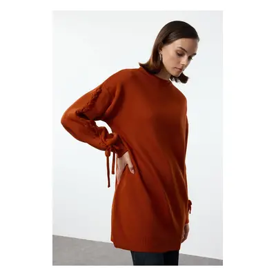 Trendyol Cinnamon Sleeves Knitted Detailed Knitwear Sweater