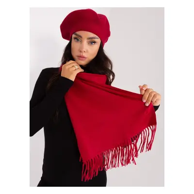 Burgundy knitted scarf