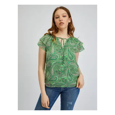 Orsay Green Ladies Patterned Blouse - Women