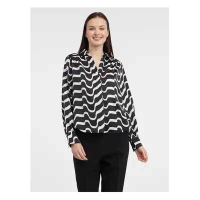 Orsay White-Black Ladies Patterned Blouse - Women