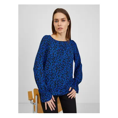 Orsay Black-Blue Ladies Floral Blouse - Ladies