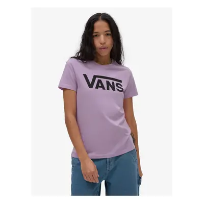 Purple women's T-shirt VANS PIGMENT DYE VANS CREW TEE - Women