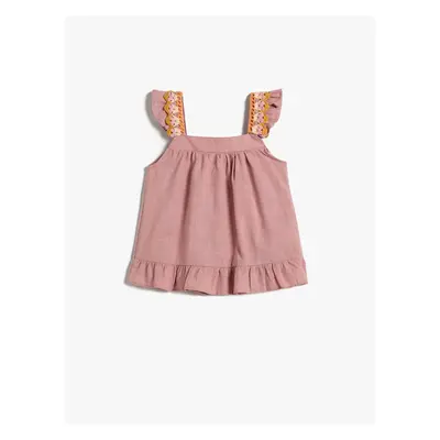 Koton Blouse Sleeveless Ruffle and Crochet Detailed Cotton