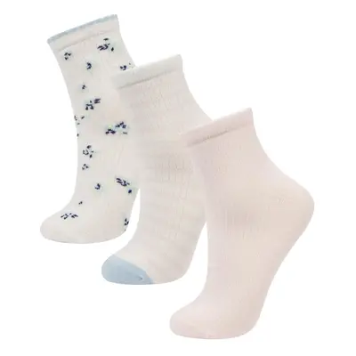 DEFACTO Women's 3-Piece Cotton Socks