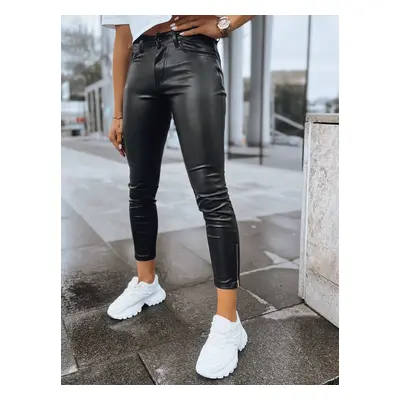 MARK ANTHONY ladies waxed trousers black Dstreet