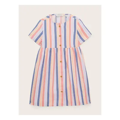 Orange-Blue Girl Striped Dress Tom Tailor - Girls