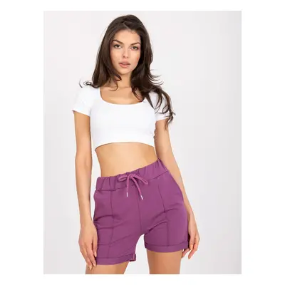 Basic purple casual shorts with pockets