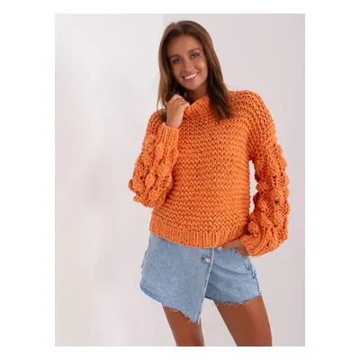 Orange oversize sweater with thick knit