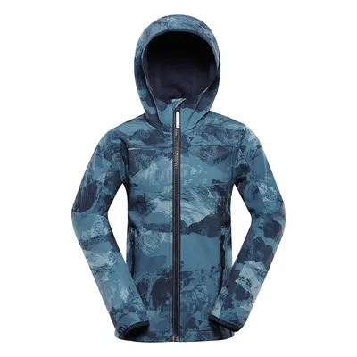 Children's softshell jacket ALPINE PRO HOORO blue mirage variant pa