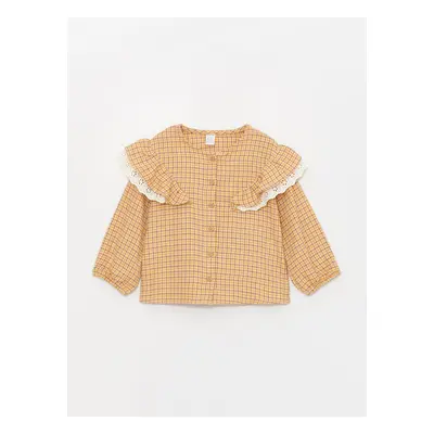 LC Waikiki Crew Neck Long Sleeve Plaid Baby Girl Shirt