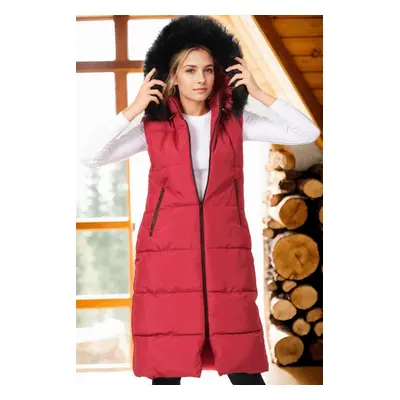 Z6741 DEWBERRY WOMEN'S VEST-LIGHT BURGUNDY