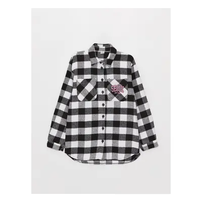 LC Waikiki Plaid Long Sleeve Girl's Shirt Jacket