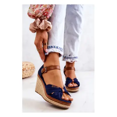 Women's Fashion Wedge Sandals Big Star - Dark Blue