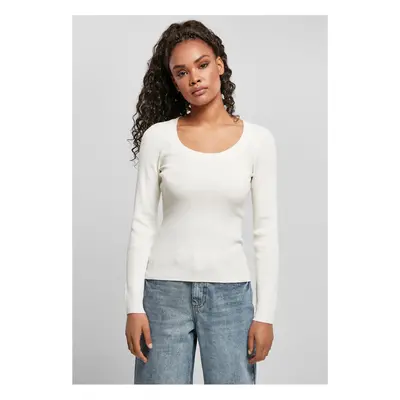 Women's sweater with a wide neckline whitesand