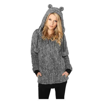 Women's Melange Teddy Zip Hoody blk/wht