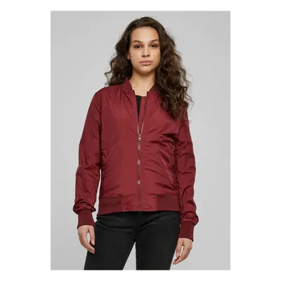 Women's Light Bomber Jacket in burgundy