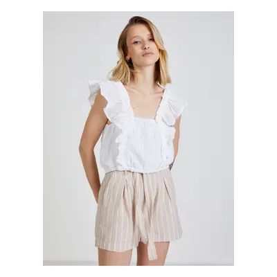 White Women's Blouse with Ruffles TALLY WEiJL - Ladies