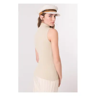 BSL Beige striped turtleneck