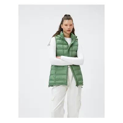 Koton Puffer Vest Hooded Pocket Detailed Stopper