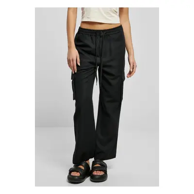 Women's Trousers Vicose Straight Leg Cargo - Black