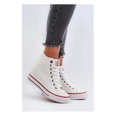 Women's Wedge Sneakers Cross Jeans White