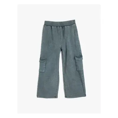 Koton Cargo Trousers Wide Leg Elastic Waist