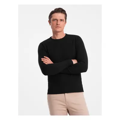 Ombre Classic men's sweater with round neckline - black