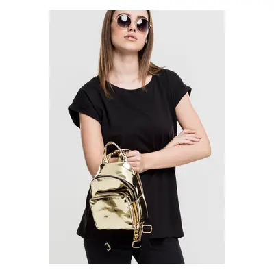 Mini Metallic Backpack Gold