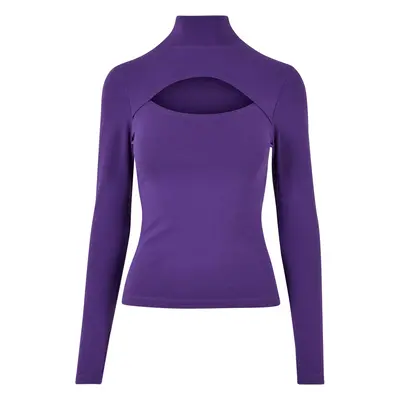 Women's turtleneck with neckline and long sleeves - purple