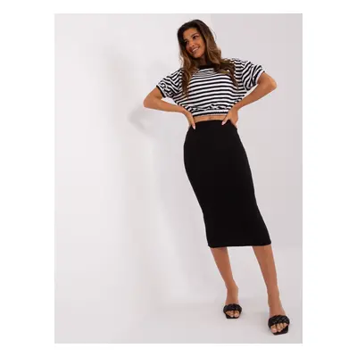 Black casual set with a midi skirt