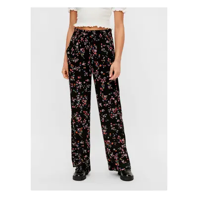 Black Floral Pants Pieces Lala - Women