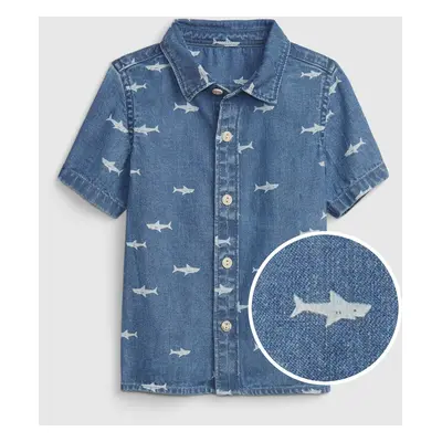 GAP Kids Denim Shirt Shark Washwell - Boys