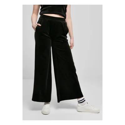 Women's Straight Velvet High-Waisted Sweatpants Black