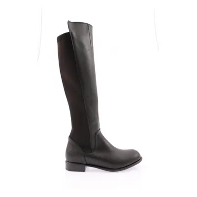 DGN Women's Back Stretch Zip Up Knee High Flats Boots.