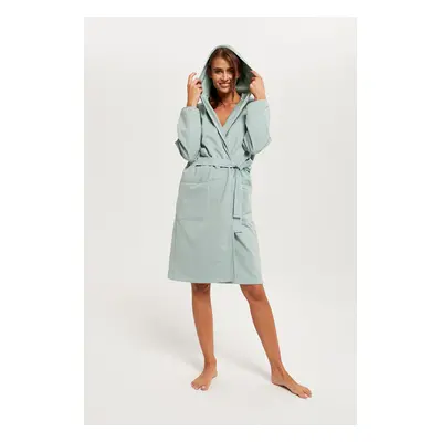 Karina women's long sleeve bathrobe - mint