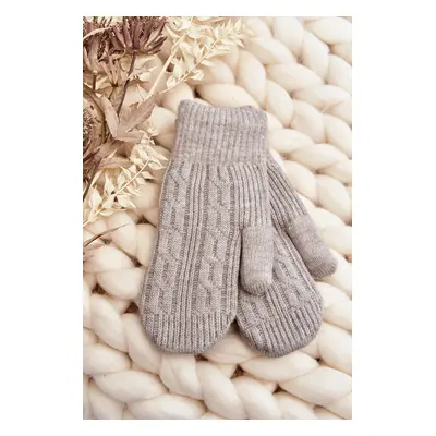 Warm women's one-finger gloves, grey