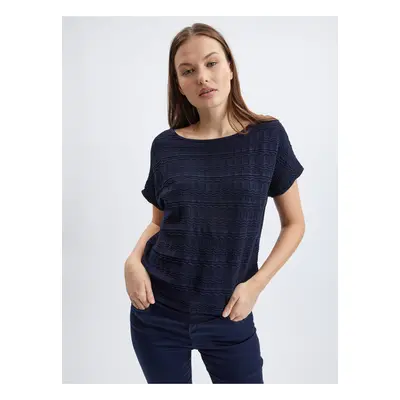 Orsay Dark blue ladies sweater with short sleeves - Women