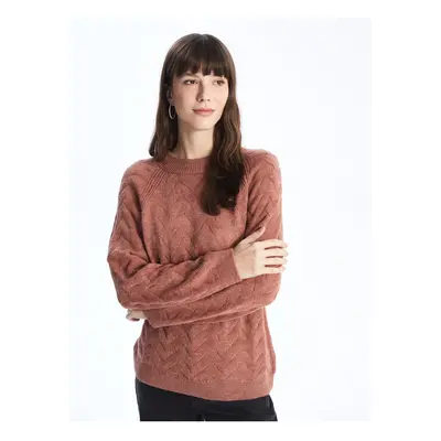 LC Waikiki Crew Neck Self-Patterned Long Sleeve Women's Knitwear Sweater