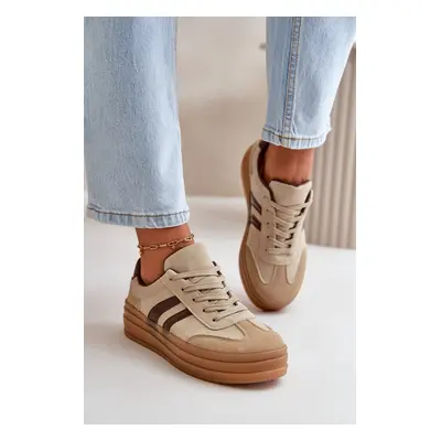 Women's platform sneakers brown Nesonice