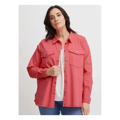 Pink Denim Shirt Jacket Fransa - Women