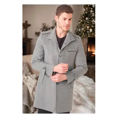 PLT8391 DEWBERRY MEN'S COAT-STRAIGHT GREY